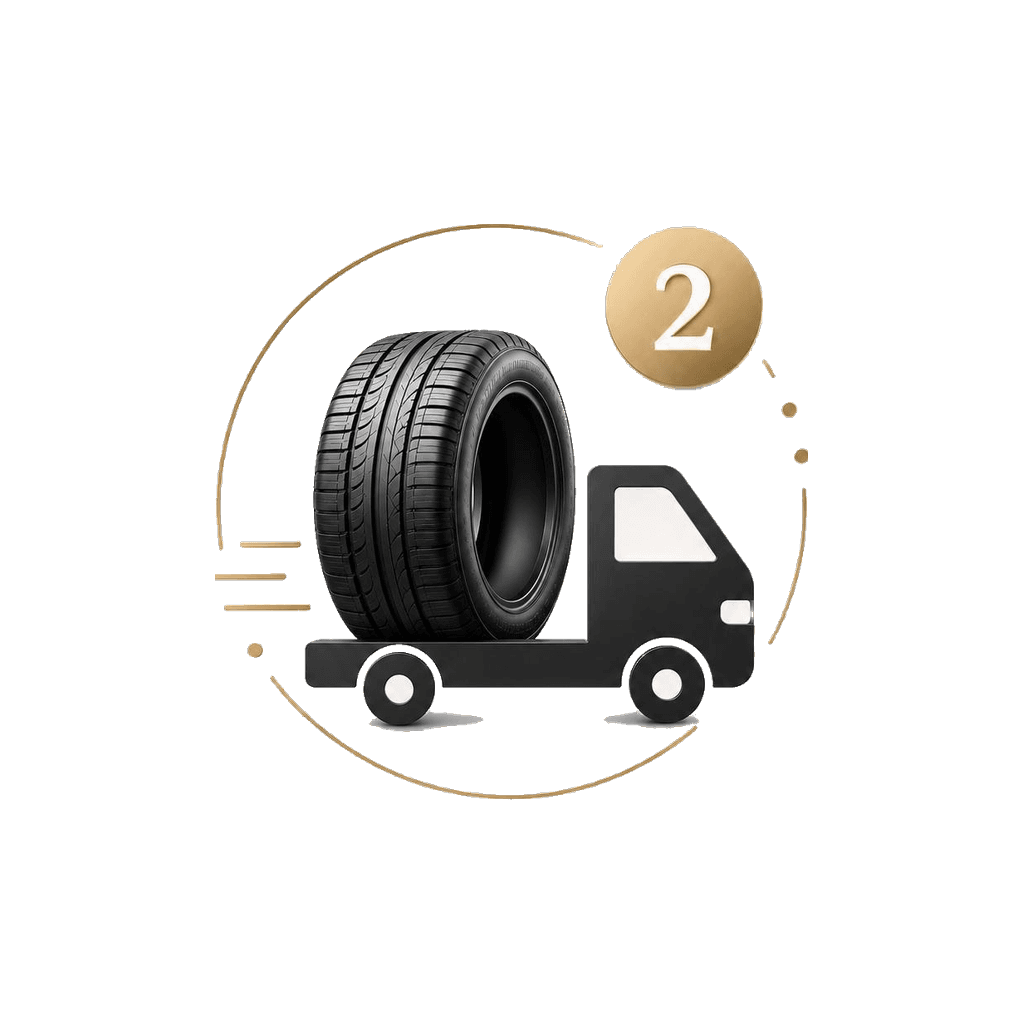 Next day delivery — truck with tire