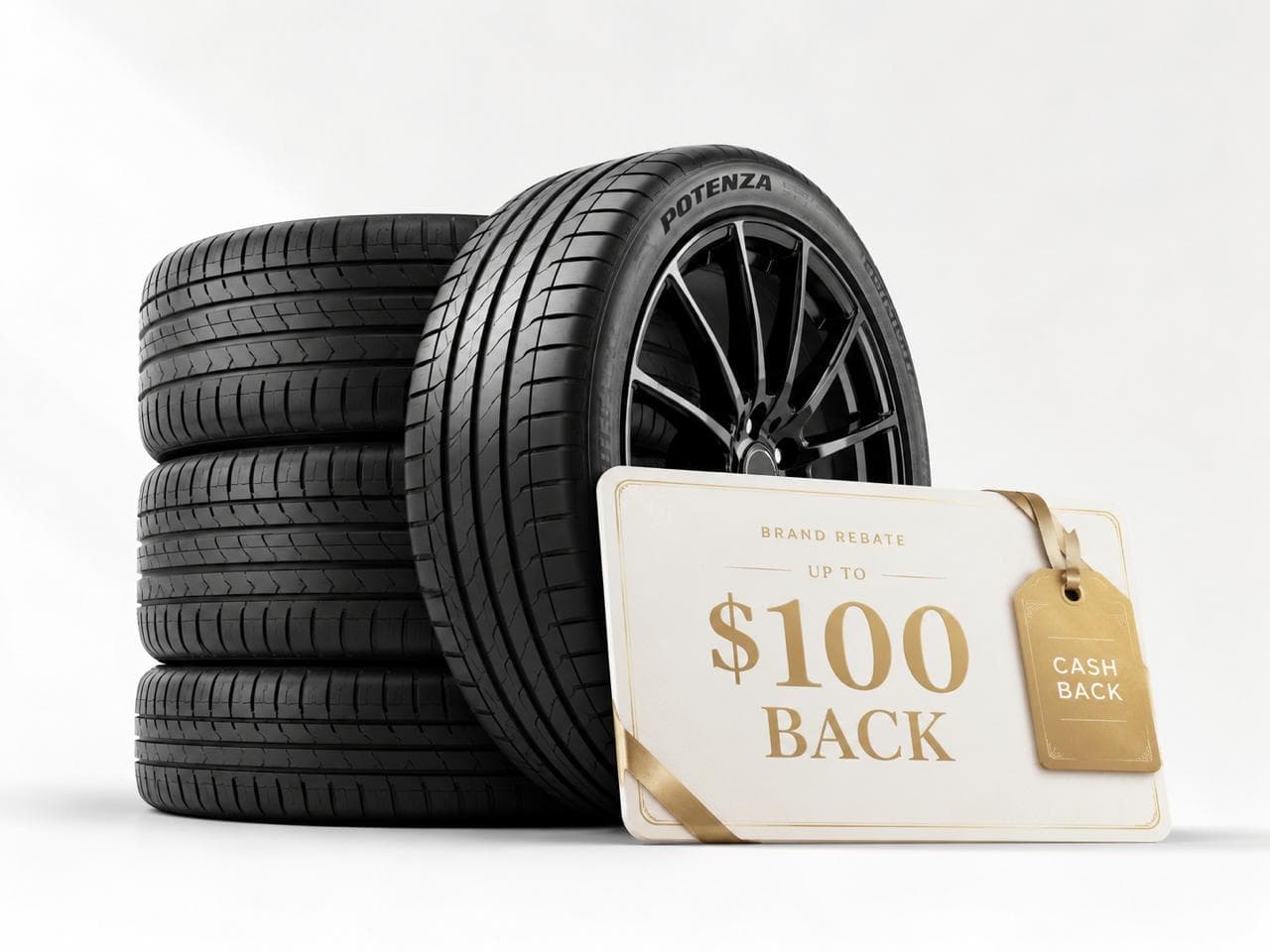Bridgestone Potenza tires with $100 rebate offer