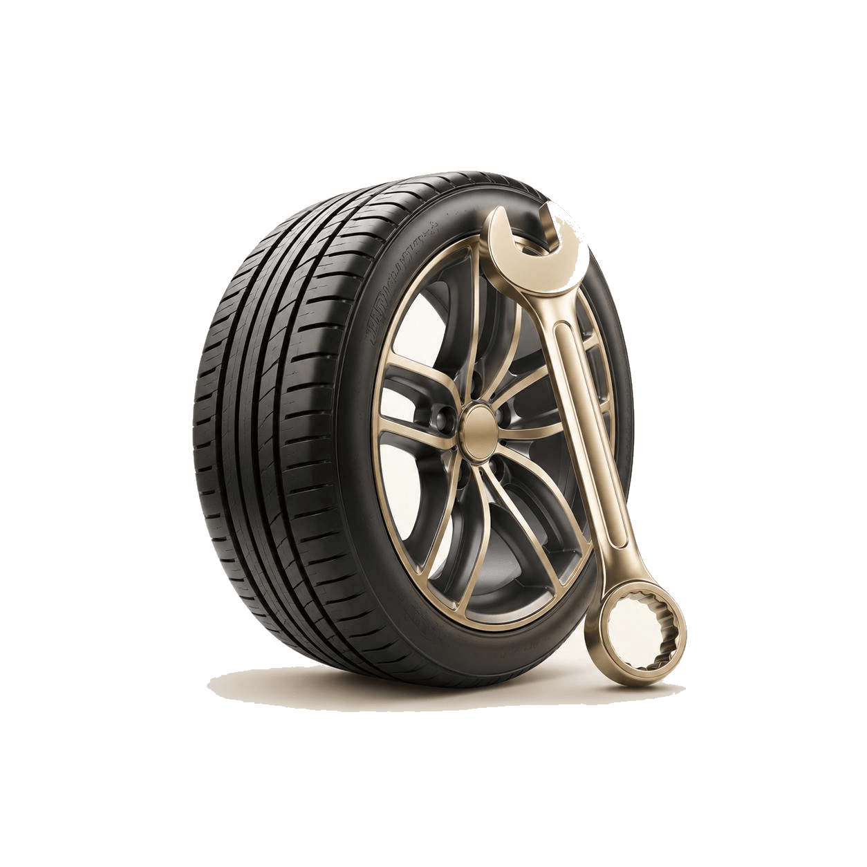 Full service — tire with wrench